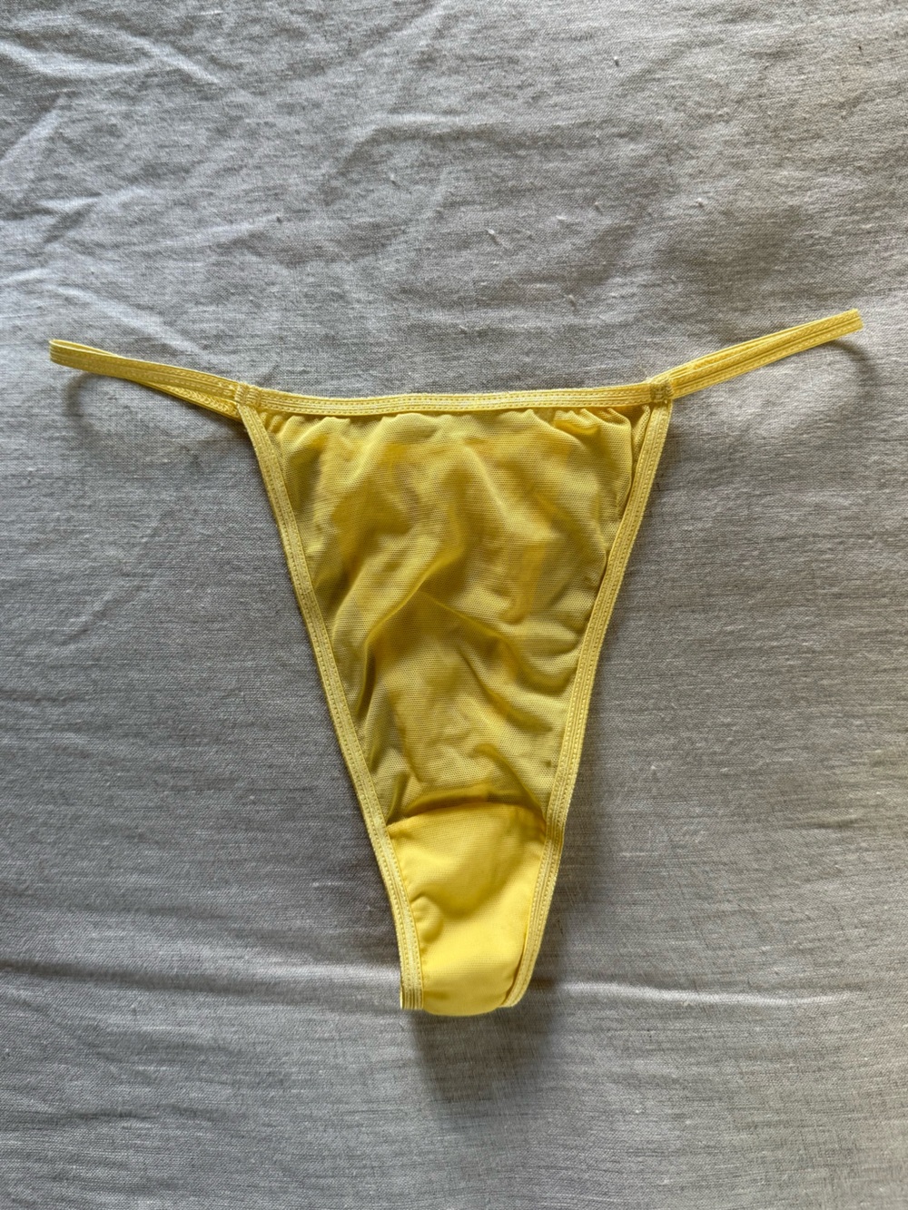 Yellow Sheer Thong Panties 💛